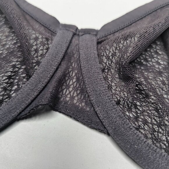ThirdLove 36C Grey Unlined Modern Mesh Scoop Bra Underwire Semi Sheer - Picture 4 of 6